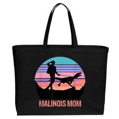 Retro Malinois Mom Hiking Maliraptor Maligator Womens Cotton Canvas Jumbo Tote