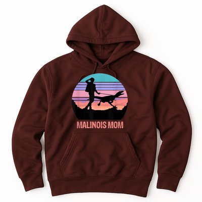 Retro Malinois Mom Hiking Maliraptor Maligator Womens Hoodie