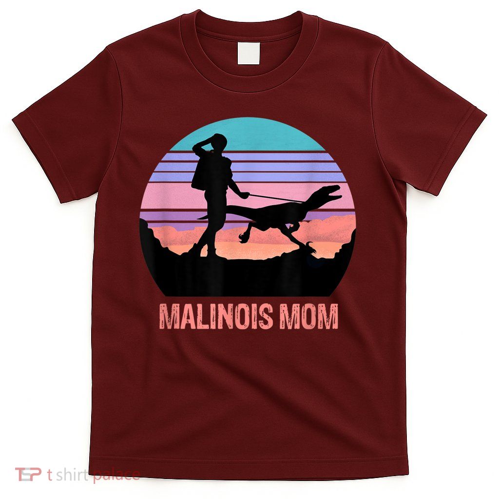 Retro Malinois Mom Hiking Maliraptor Maligator Womens T-Shirt