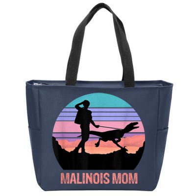 Retro Malinois Mom Hiking Maliraptor Maligator Womens Zip Tote Bag