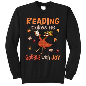 Reading Makes Me Gobble With Joy Turkey Reading Book Sweatshirt