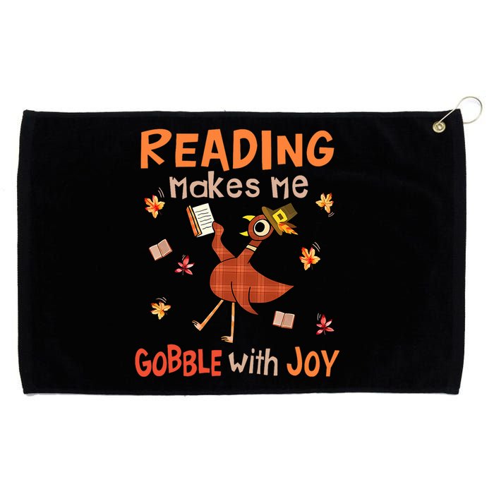 Reading Makes Me Gobble With Joy Turkey Reading Book Grommeted Golf Towel