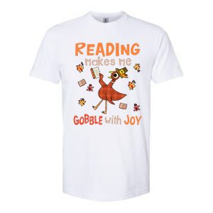 Reading Makes Me Gobble With Joy Turkey Reading Book Softstyle CVC T-Shirt