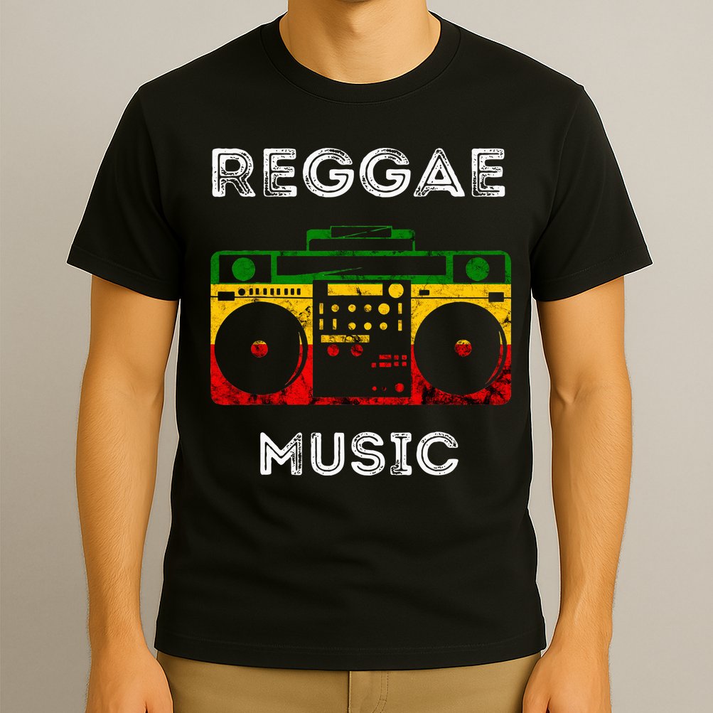 Reggae Music Musicbox Boombox Rastafari Roots Rasta Reggae  T-Shirt