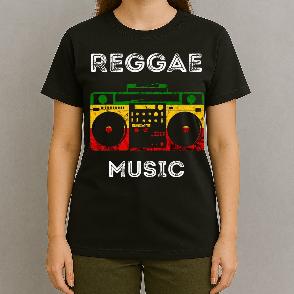 Reggae Music Musicbox Boombox Rastafari Roots Rasta Reggae  T-Shirt