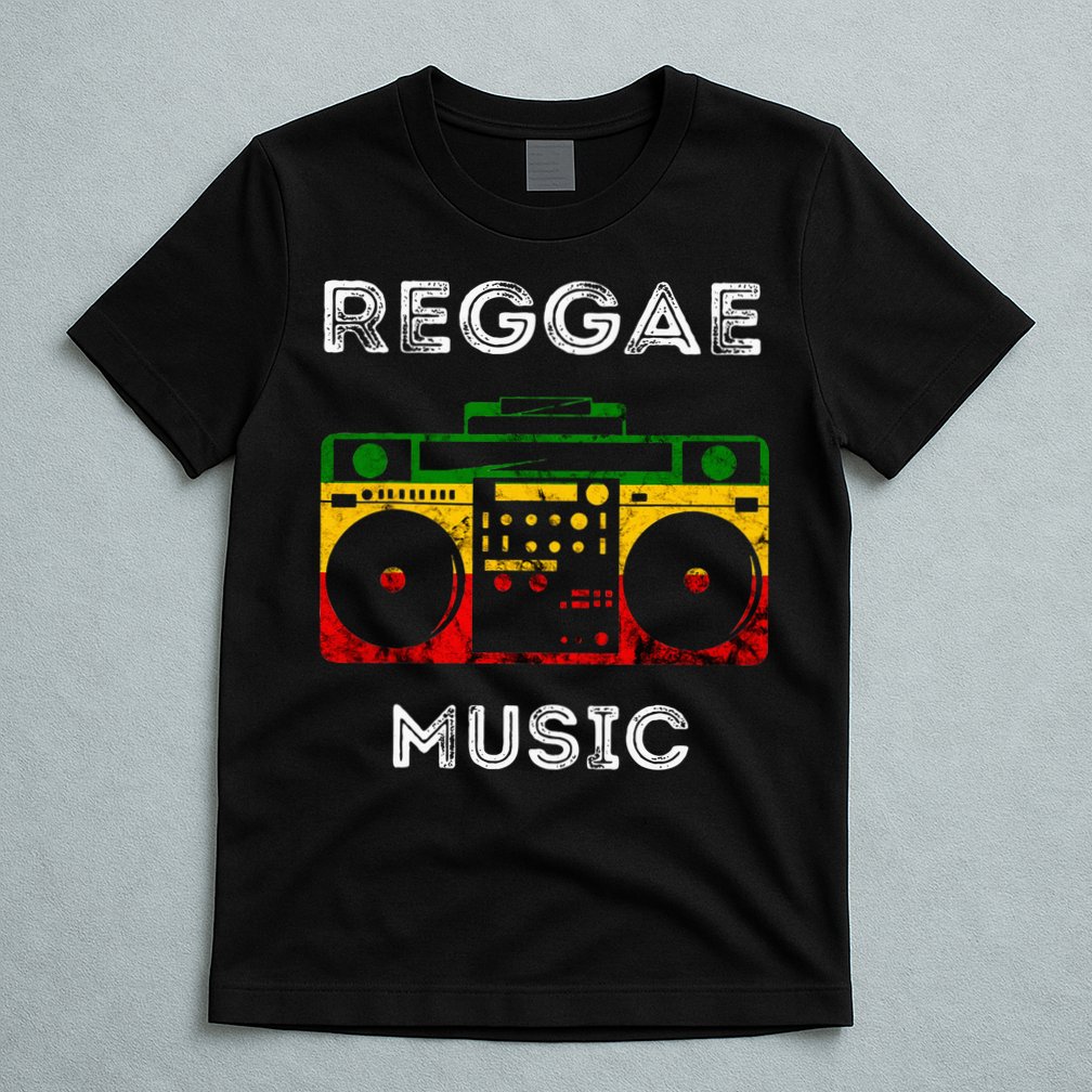 Reggae Music Musicbox Boombox Rastafari Roots Rasta Reggae  T-Shirt