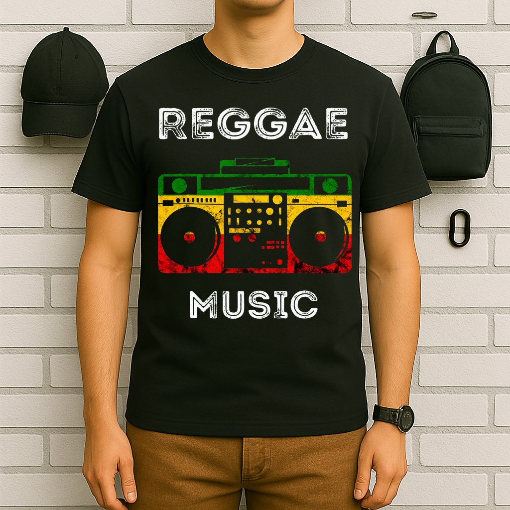 Reggae Music Musicbox Boombox Rastafari Roots Rasta Reggae  T-Shirt