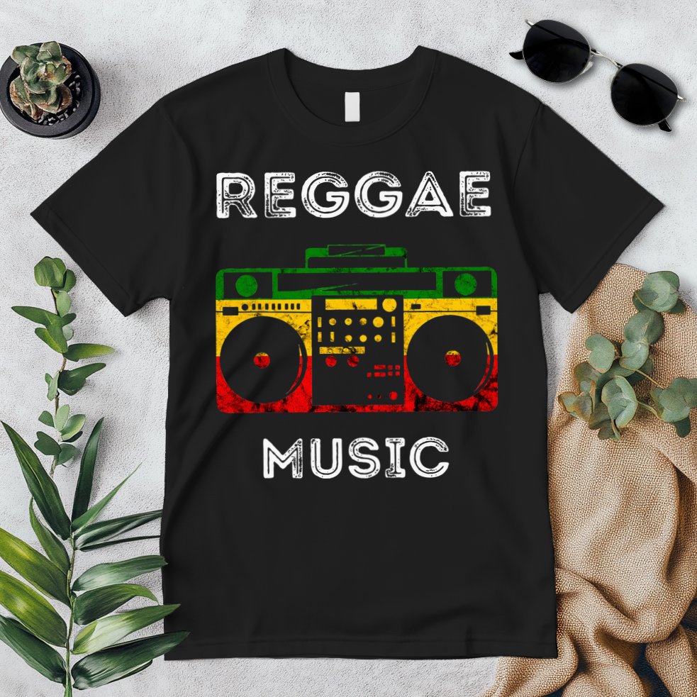 Reggae Music Musicbox Boombox Rastafari Roots Rasta Reggae  Premium T-Shirt