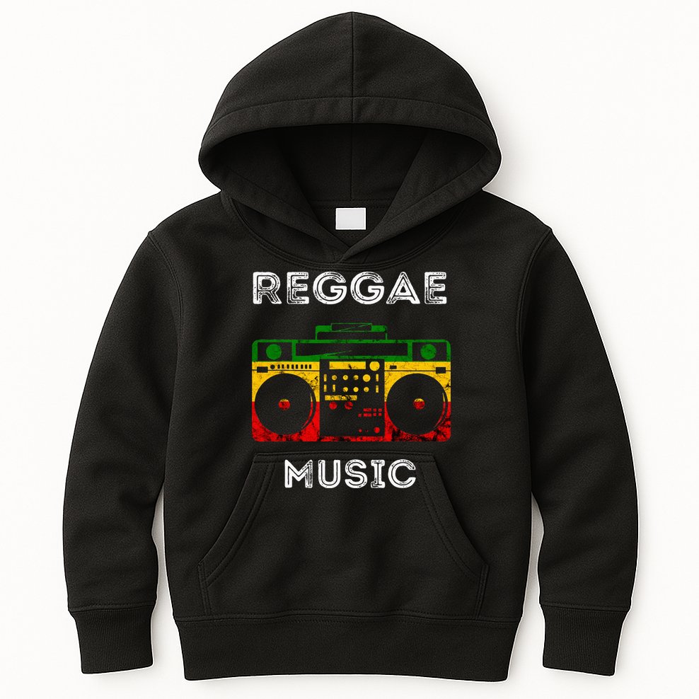 Reggae Music Musicbox Boombox Rastafari Roots Rasta Reggae  Kids Hoodie