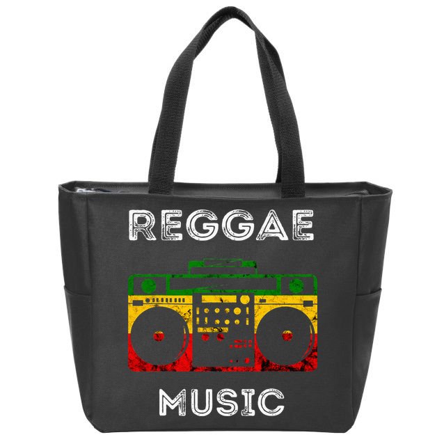 Reggae Music Musicbox Boombox Rastafari Roots Rasta Reggae  Zip Tote Bag