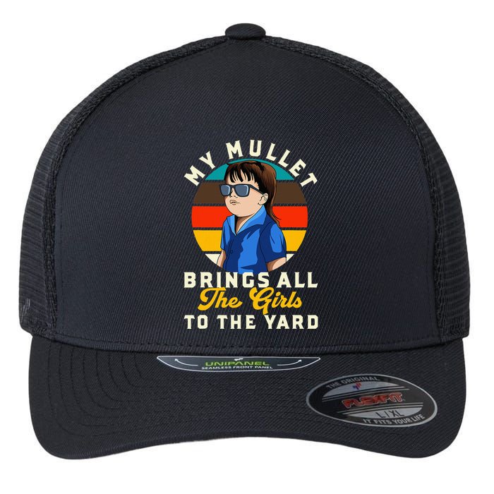 Redneck My Mullet Brings All The To The Yard Flexfit Unipanel Trucker Cap