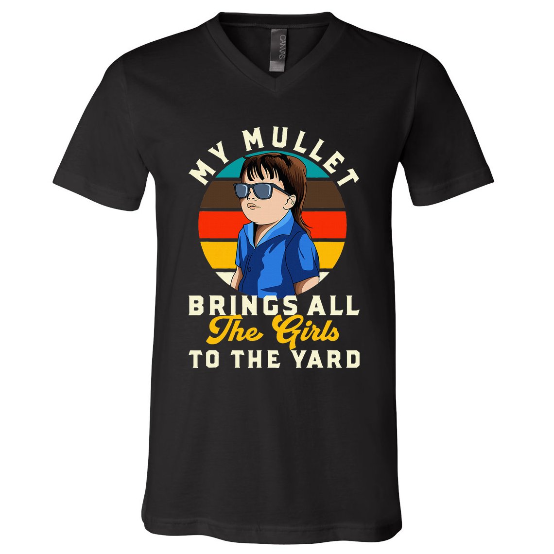 Redneck My Mullet Brings All The To The Yard V-Neck T-Shirt