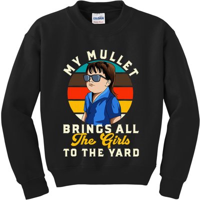 Redneck My Mullet Brings All The To The Yard Kids Sweatshirt