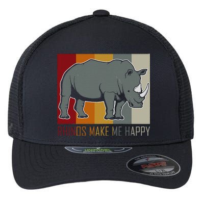 Rhinos Make Me Happy Rhino Flexfit Unipanel Trucker Cap