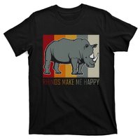 Rhinos Make Me Happy Rhino T-Shirt