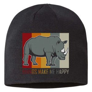 Rhinos Make Me Happy Rhino Sustainable Beanie