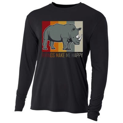 Rhinos Make Me Happy Rhino Cooling Performance Long Sleeve Crew