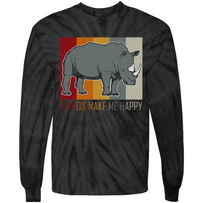 Rhinos Make Me Happy Rhino Tie-Dye Long Sleeve Shirt