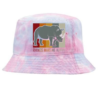 Rhinos Make Me Happy Rhino Tie-Dyed Bucket Hat