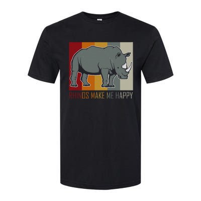 Rhinos Make Me Happy Rhino Softstyle CVC T-Shirt