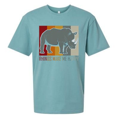 Rhinos Make Me Happy Rhino Sueded Cloud Jersey T-Shirt