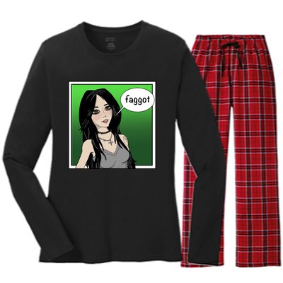 Resetthegames Melonie Mac Saying Faggot Women's Long Sleeve Flannel Pajama Set 