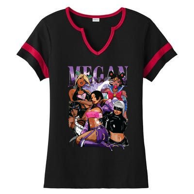 Retro Megan Moon Megan First Name Personalized Vintage Ladies Halftime Notch Neck Tee