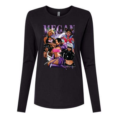 Retro Megan Moon Megan First Name Personalized Vintage Womens Cotton Relaxed Long Sleeve T-Shirt