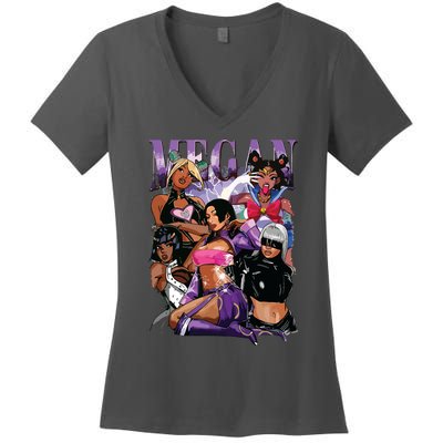 Retro Megan Moon Megan First Name Personalized Vintage Women's V-Neck T-Shirt