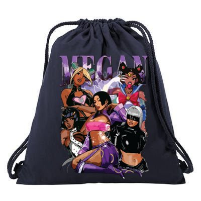 Retro Megan Moon Megan First Name Personalized Vintage Drawstring Bag