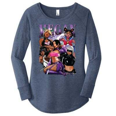 Retro Megan Moon Megan First Name Personalized Vintage Women's Perfect Tri Tunic Long Sleeve Shirt