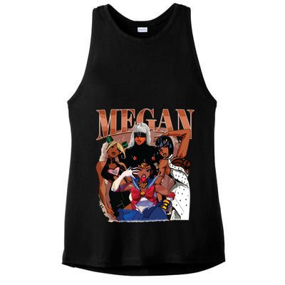Retro Megan Moon Megan First Name Ladies PosiCharge Tri-Blend Wicking Tank