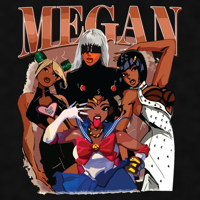 Retro Megan Moon Megan First Name Ladies PosiCharge Tri-Blend Wicking Tank