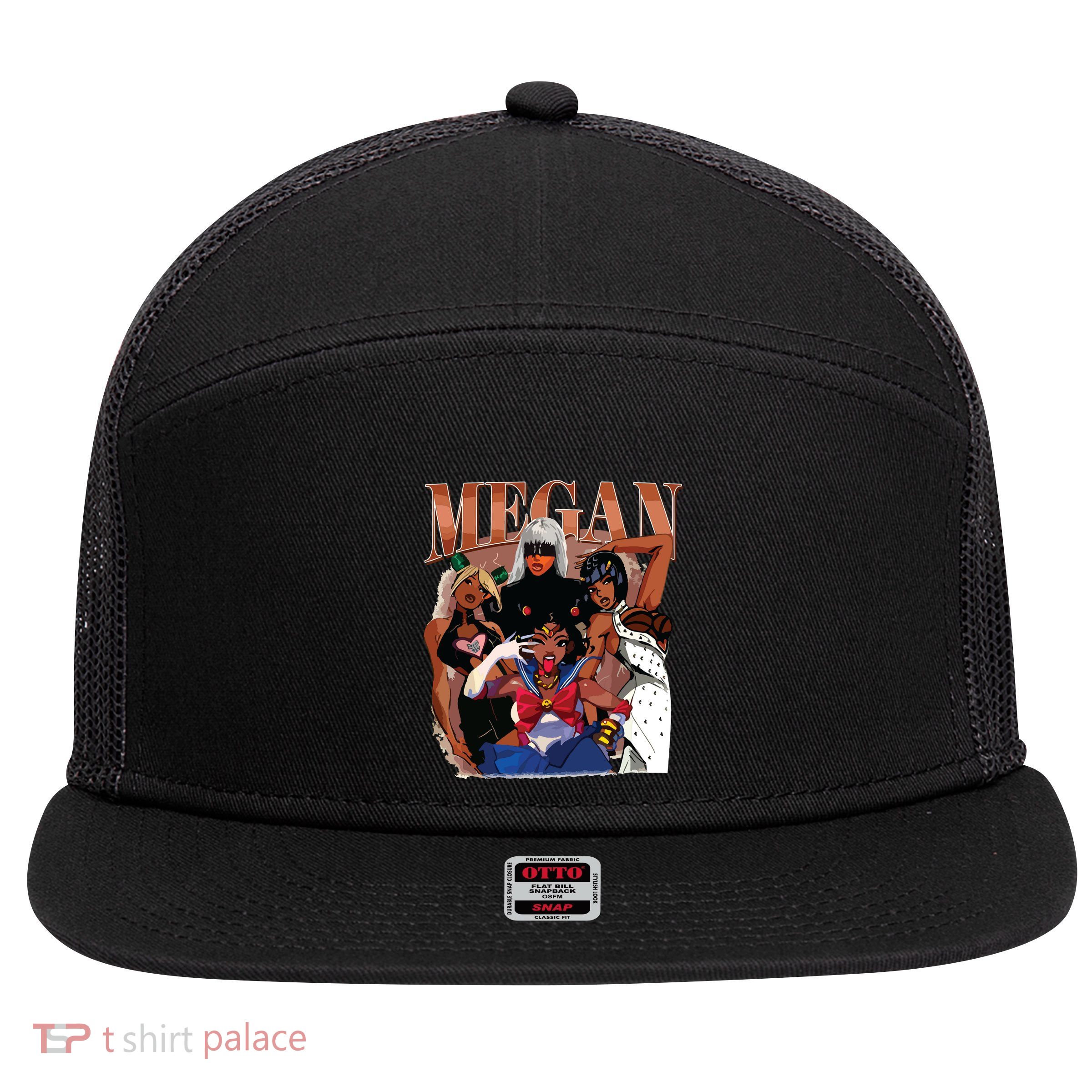 Retro Megan Moon Megan First Name 7 Panel Mesh Trucker Snapback Hat