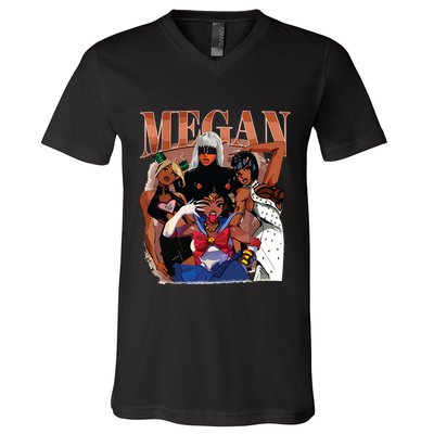 Retro Megan Moon Megan First Name V-Neck T-Shirt