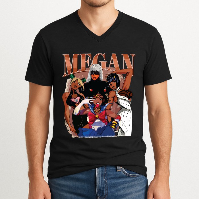 Retro Megan Moon Megan First Name V-Neck T-Shirt