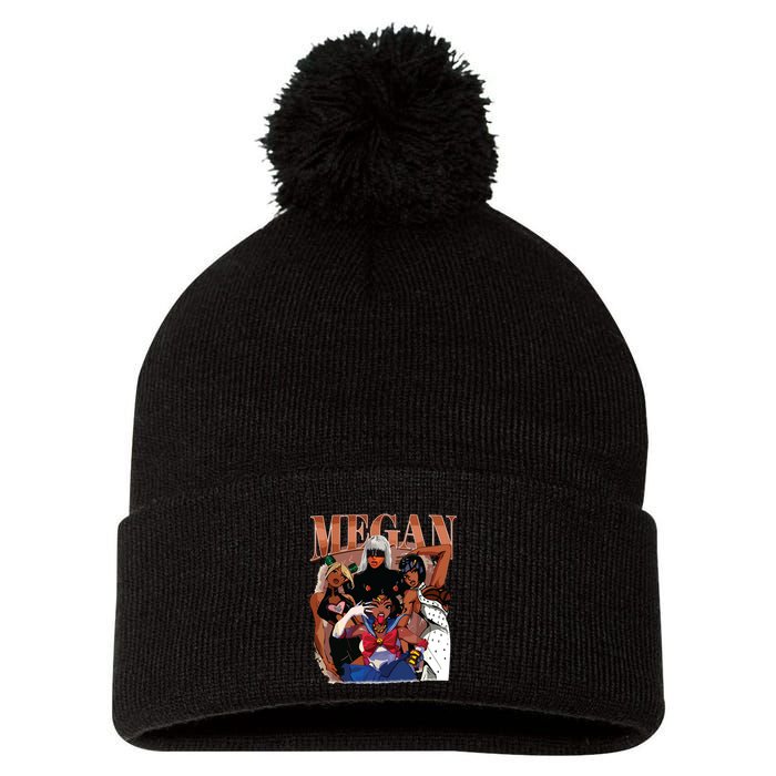 Retro Megan Moon Megan First Name Pom Pom 12in Knit Beanie