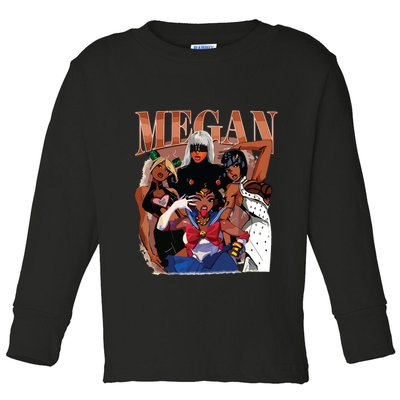 Retro Megan Moon Megan First Name Toddler Long Sleeve Shirt