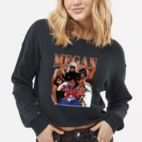 Retro Megan Moon Megan First Name Cropped Pullover Crew
