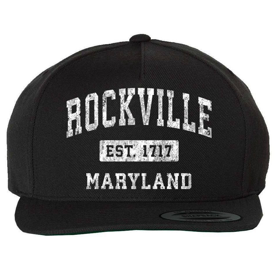 Rockville Maryland Md Vintage Established Sports Design Wool Snapback Cap