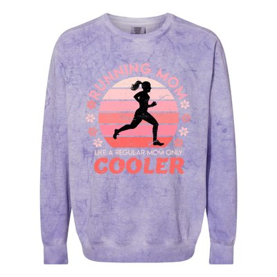 Running Mom Mother Ladies Marathon Run Half Marathon Meaningful Gift Colorblast Crewneck Sweatshirt