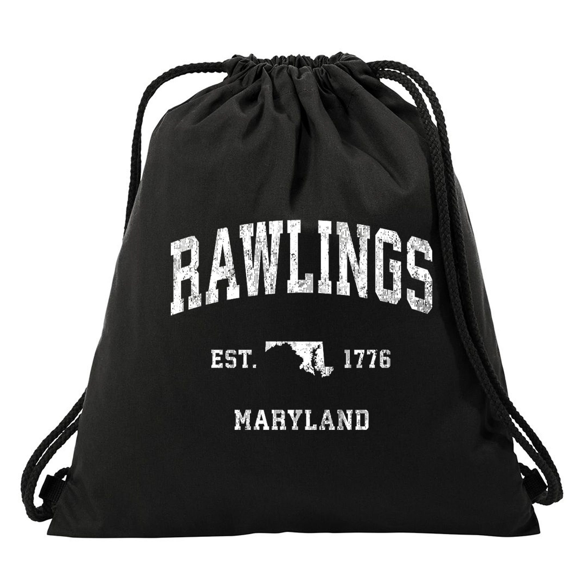 Rawlings Maryland Md Vintage Established Athletic Sports Design Drawstring Bag