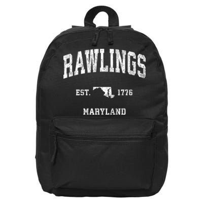 Rawlings Maryland Md Vintage Established Athletic Sports Design 16 in Basic Backpack