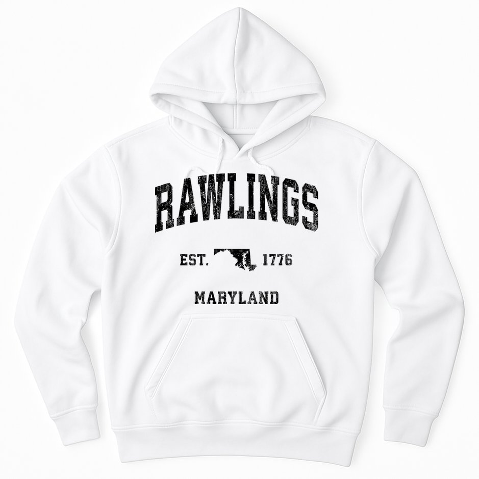 Rawlings Maryland Md Vintage Established Athletic Sports Design Hoodie