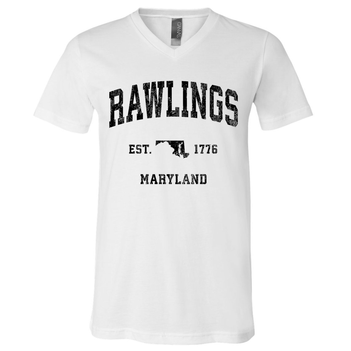 Rawlings Maryland Md Vintage Established Athletic Sports Design V-Neck T-Shirt