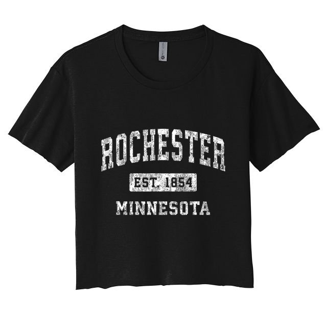 Rochester Minnesota Mn Vintage Established Sports Crop Top