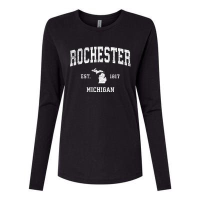 Rochester Michigan Mi Vintage Sports Womens Cotton Relaxed Long Sleeve T-Shirt