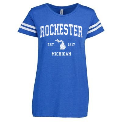 Rochester Michigan Mi Vintage Sports Enza Ladies Jersey Football T-Shirt