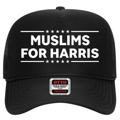 Rashad Mooreman Muslims For Harris High Crown Mesh Back Trucker Hat