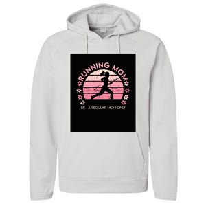 Running Mom Mother Ladies Marathon Run Half Marathon Performance Fleece Hoodie